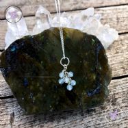 Aquamarine Cluster March Birthstone Necklace